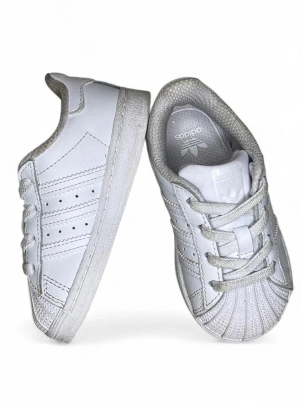 ADIDAS Superstar White Toddlers Sneakers Size 6 Infant Baby Walking Shoes